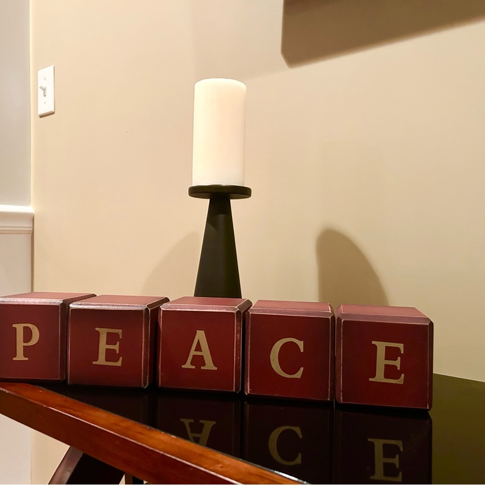 Elegant Red and Gold Peace Blocks